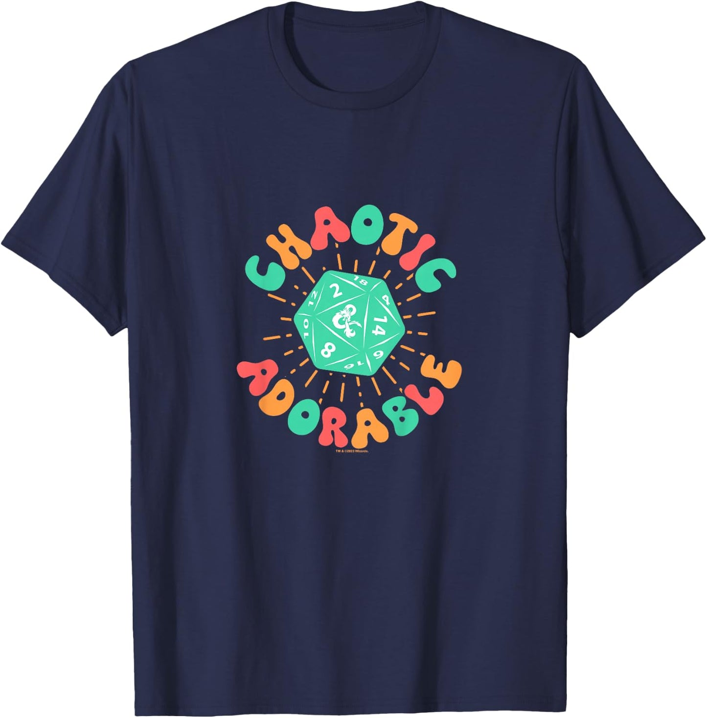 Dungeons & Dragons Chaotic Adorable Dragon Dice Youth Logo T-Shirt - T-Shirt | Navy