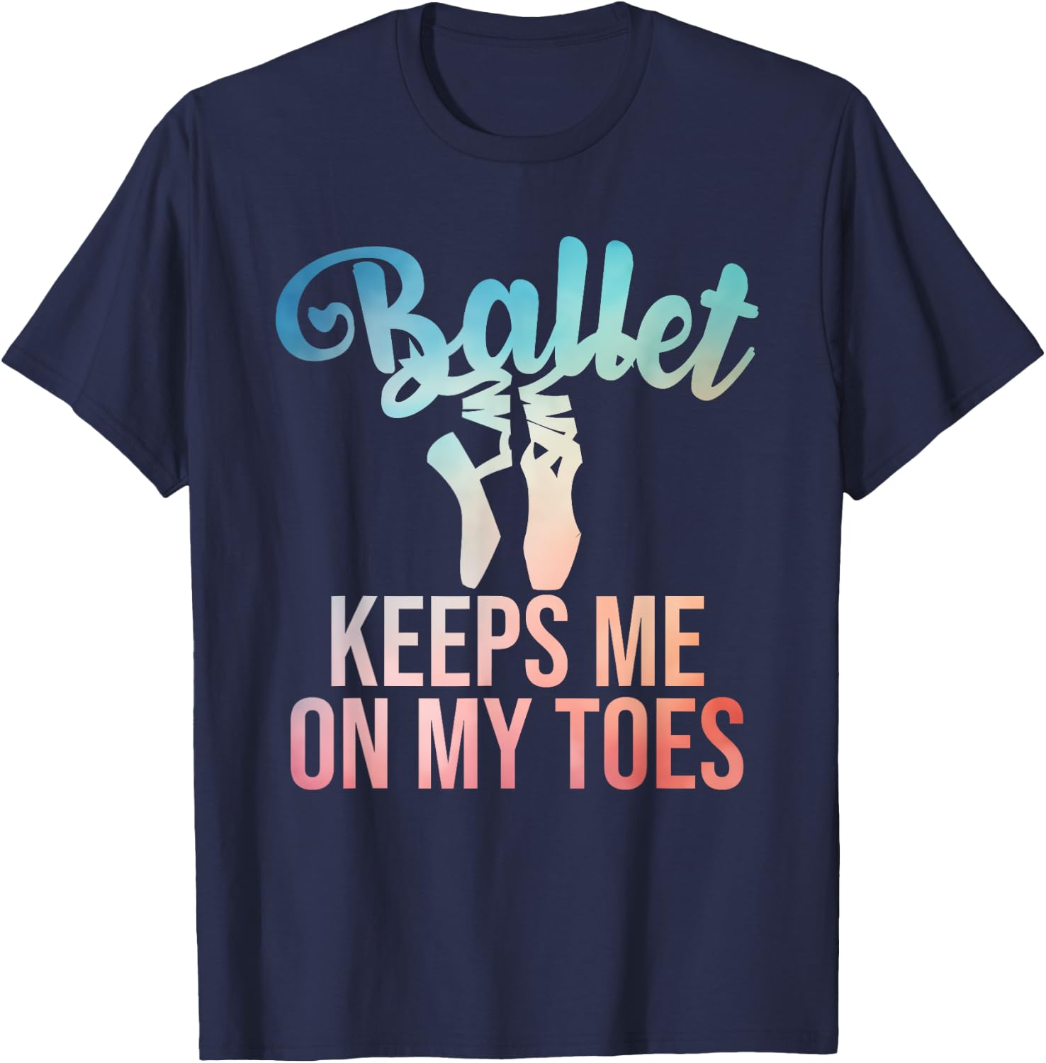 Ballerina Art For Girls Women Pointe Dance Lovers Ballet T-Shirt - T-Shirt | Navy