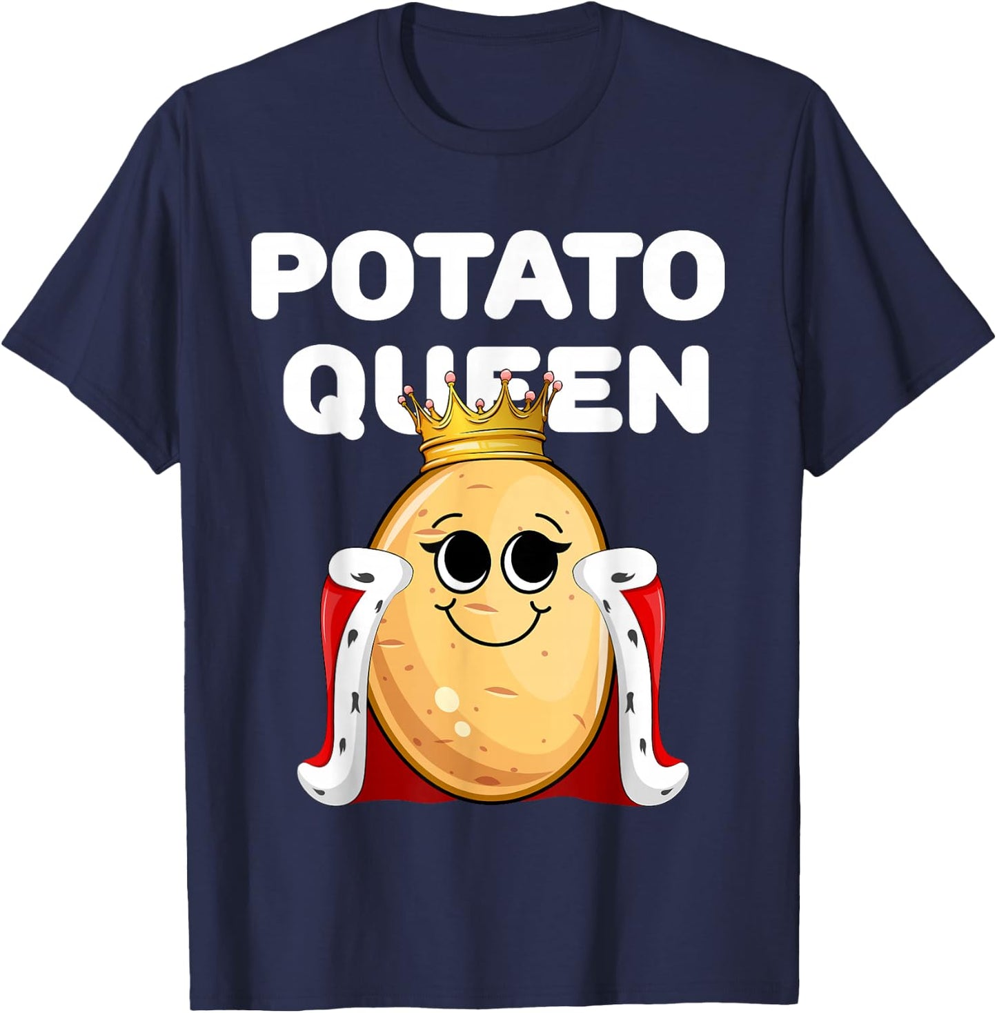 Potato Queen | Potato | Girls Potato T-Shirt - T-Shirt | Navy