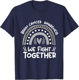 We Fight Together Brain cancer Awareness Shirt Brain cancer T-Shirt - T-Shirt | Navy