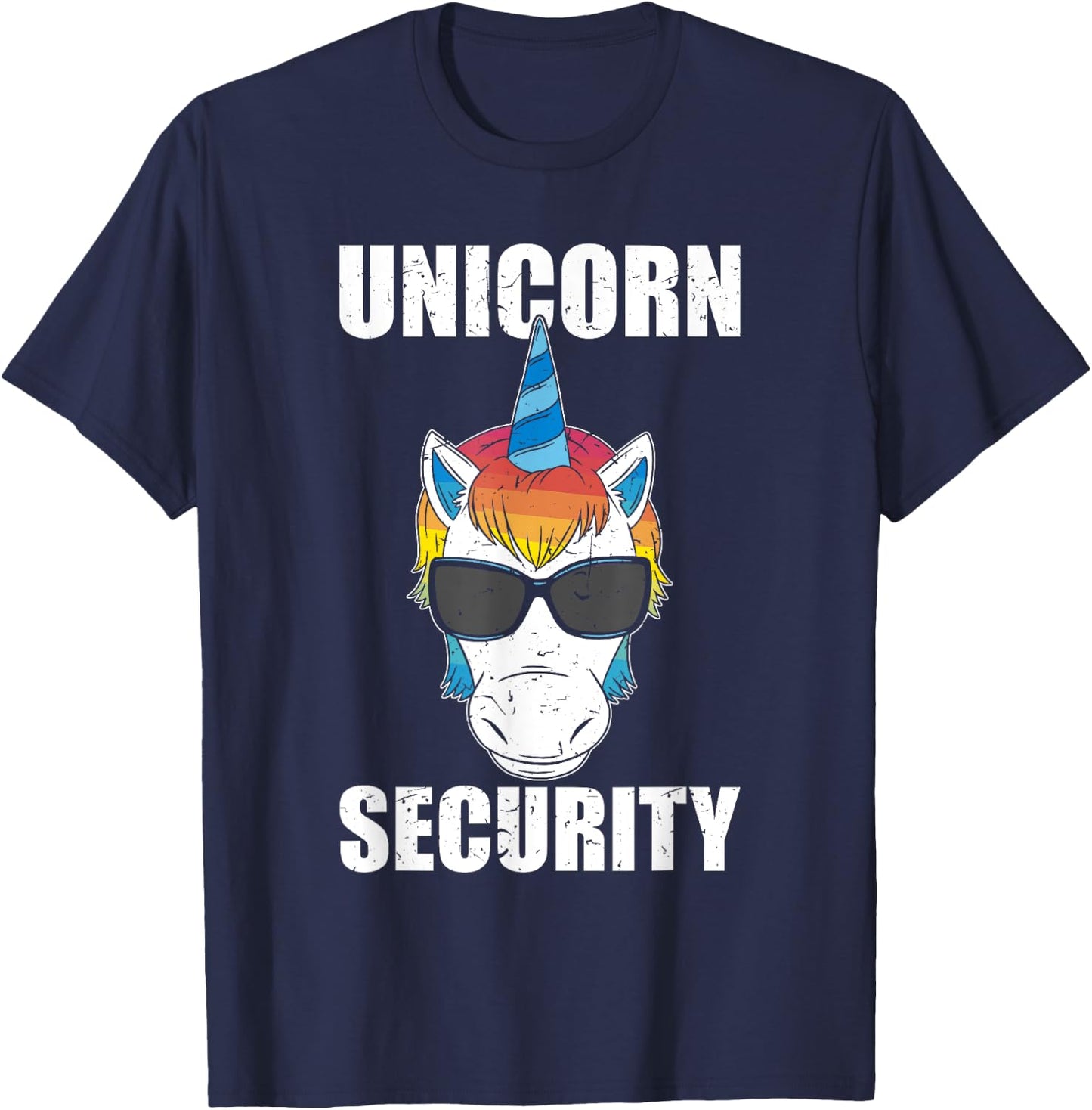 Fathers Day Unicorn Securiry Dadacorn Funny T-Shirt - T-Shirt | Navy