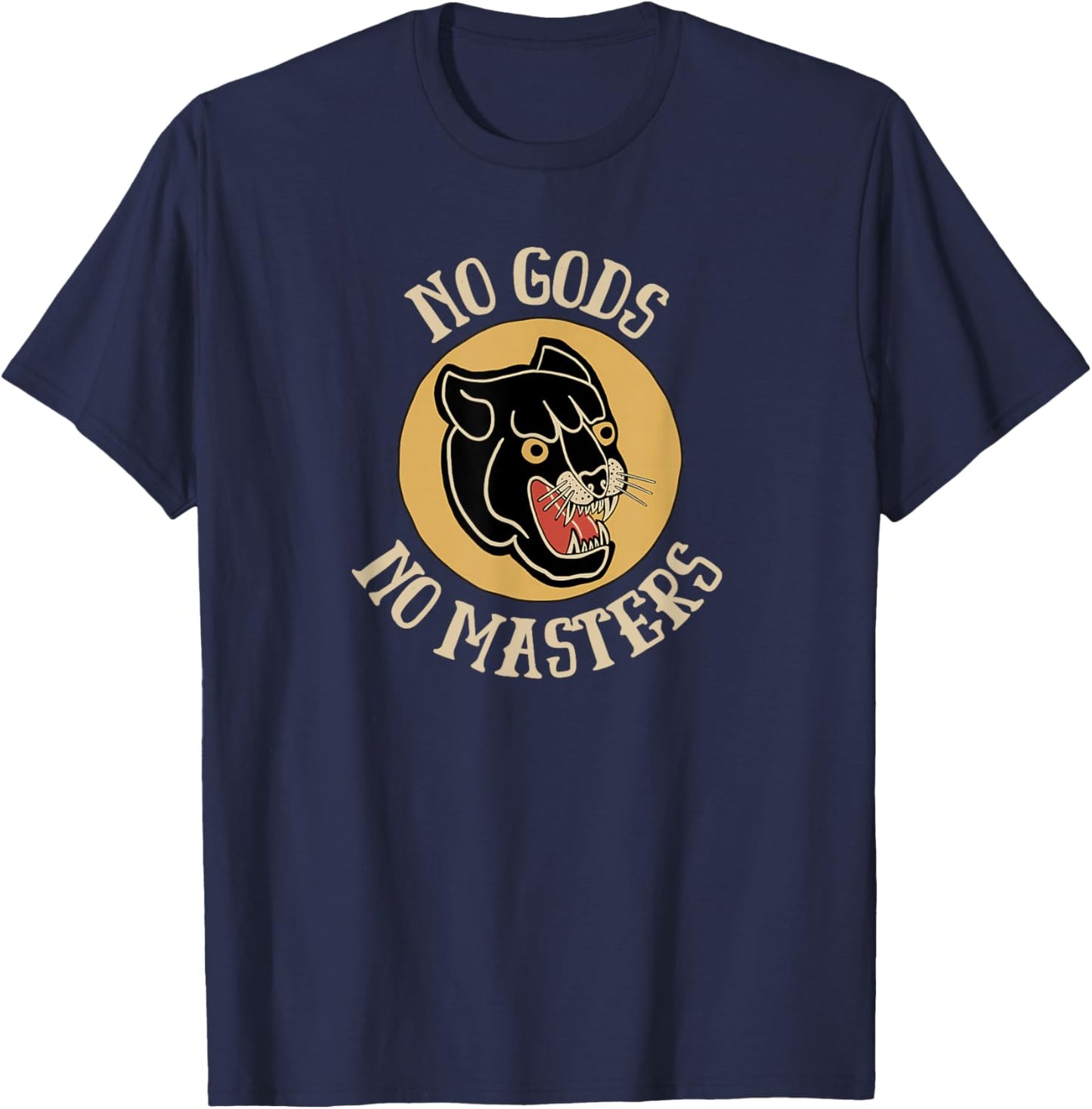 No Gods No Masters - Retro Anarchist Black Panther Punk T-Shirt - T-Shirt | Navy