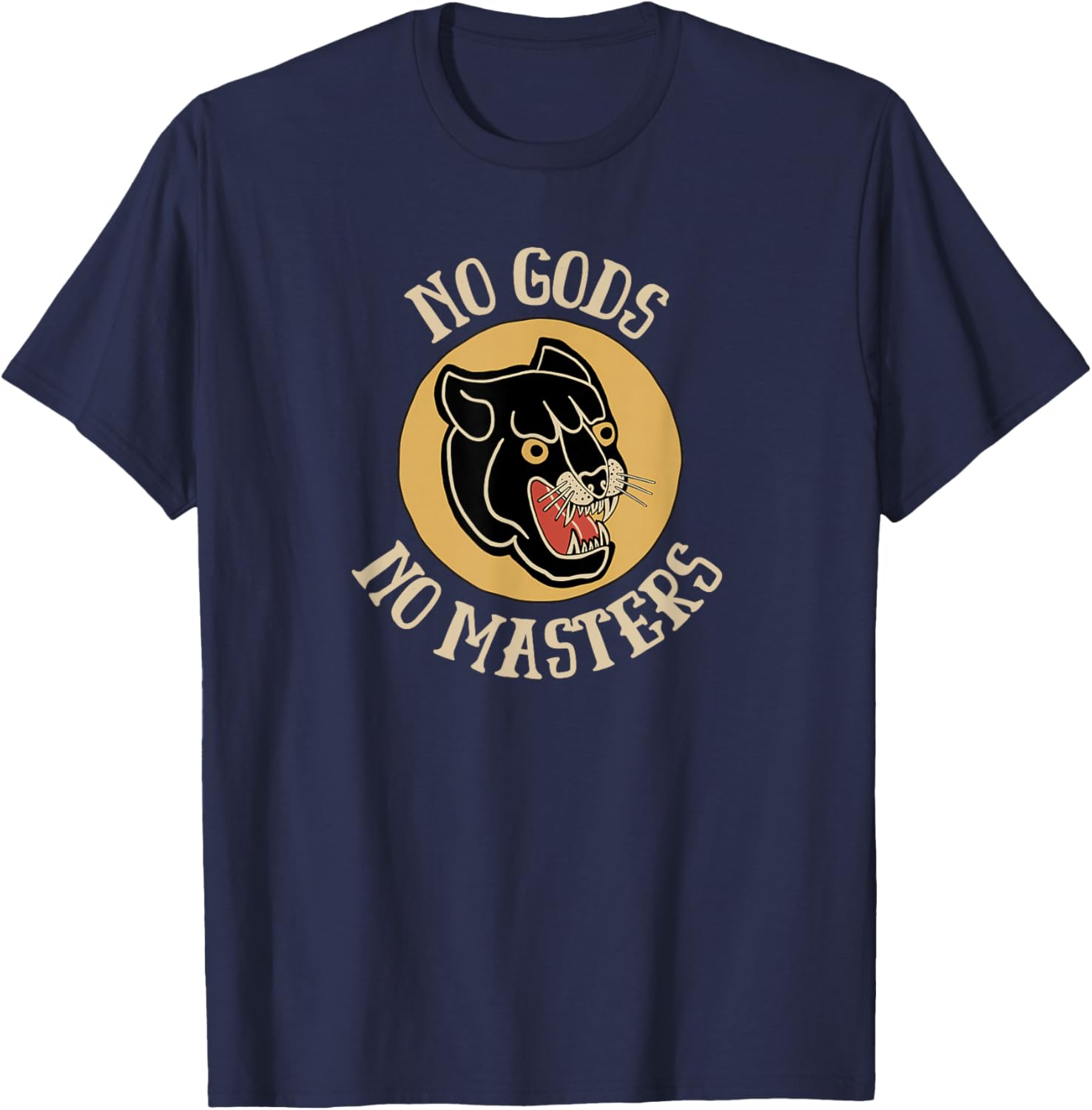No Gods No Masters - Retro Anarchist Black Panther Punk T-Shirt - T-Shirt | Navy