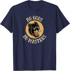 No Gods No Masters - Retro Anarchist Black Panther Punk T-Shirt - T-Shirt | Navy