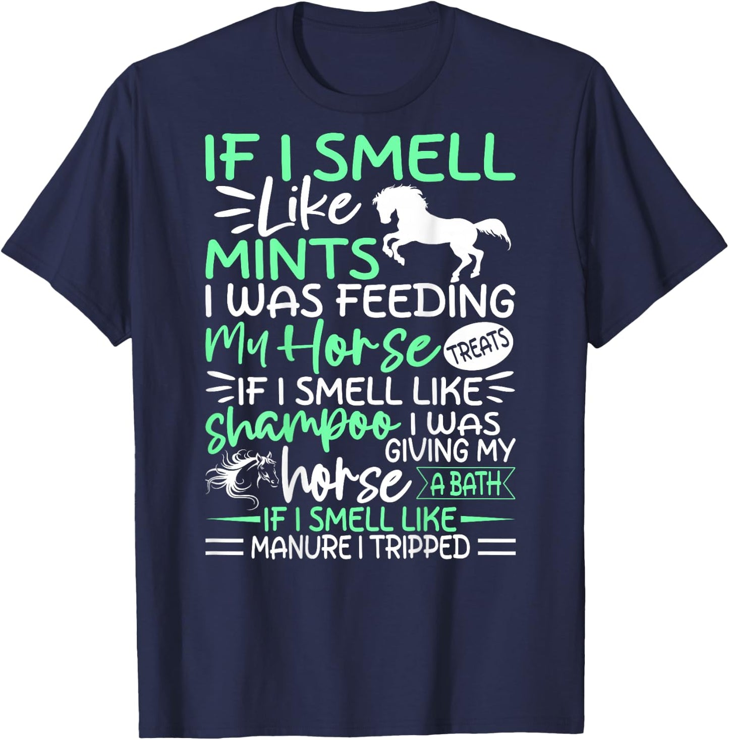 Funny Crazy Horse shirt Women Girl, Horse lover Ladies Gifts T-Shirt - T-Shirt | Navy