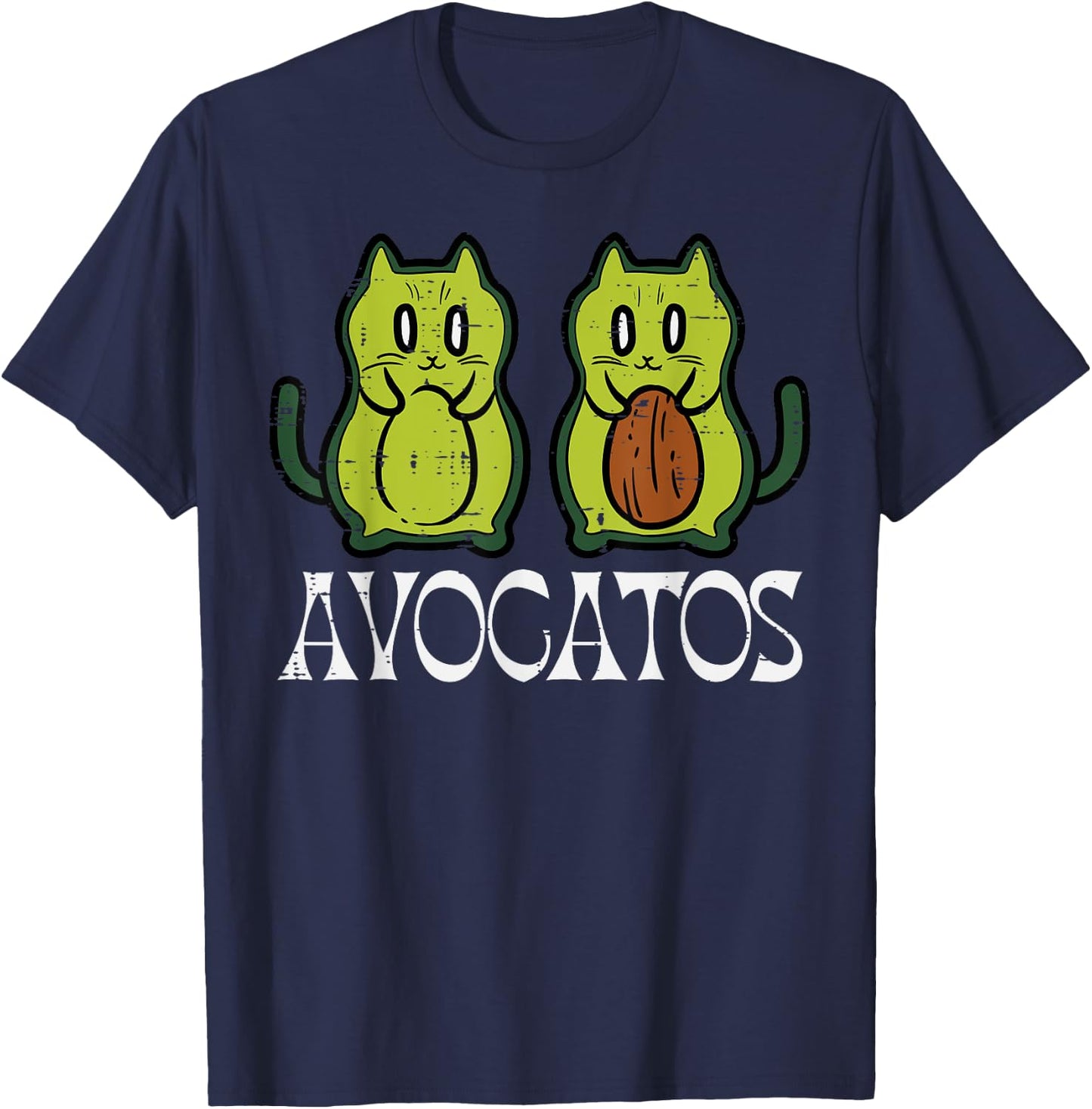 Avocatos Cat Avocados Cute Vegan Mexican Women Girls Kids T-Shirt - T-Shirt | Navy