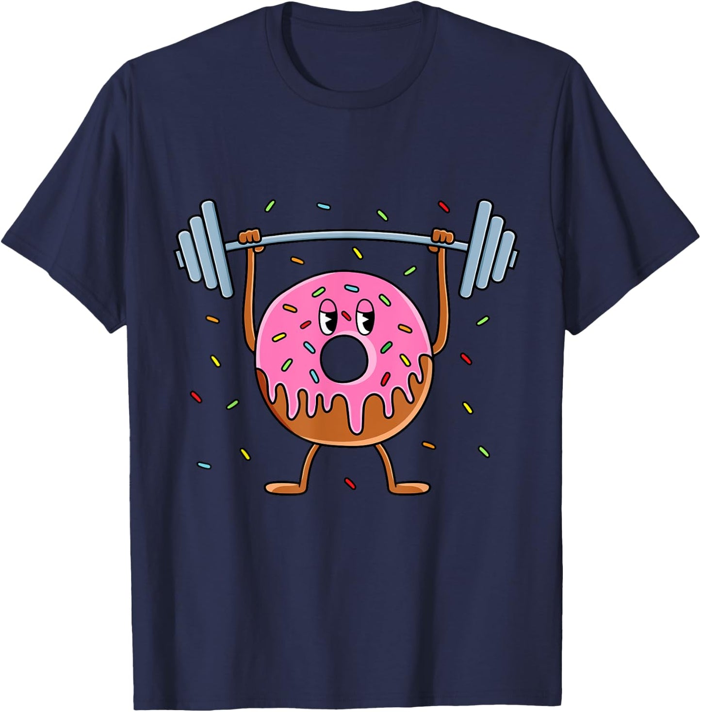 Funny Weightlifting Workout Men Women Gym Donut Lover T-Shirt - T-Shirt | Navy