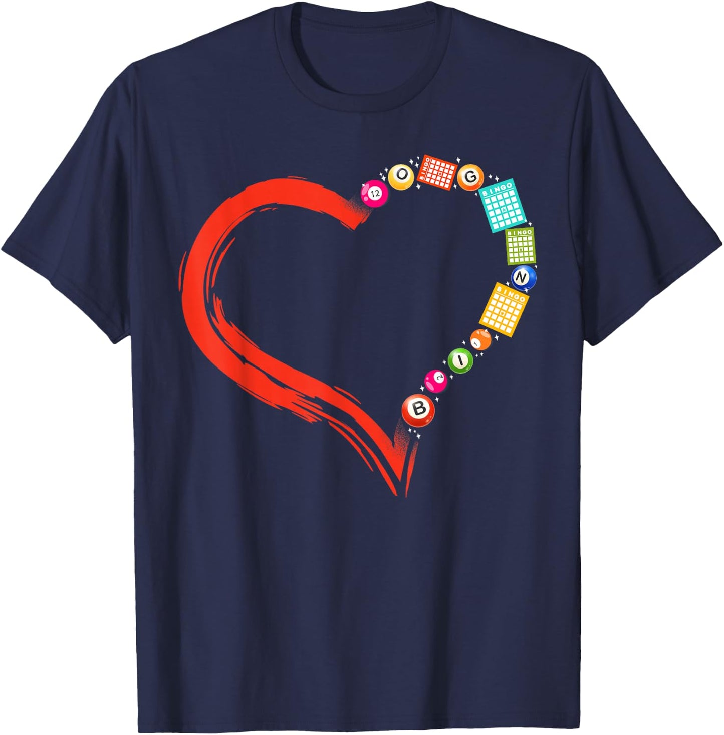 Bingo Player Heart T-Shirt - T-Shirt | Navy