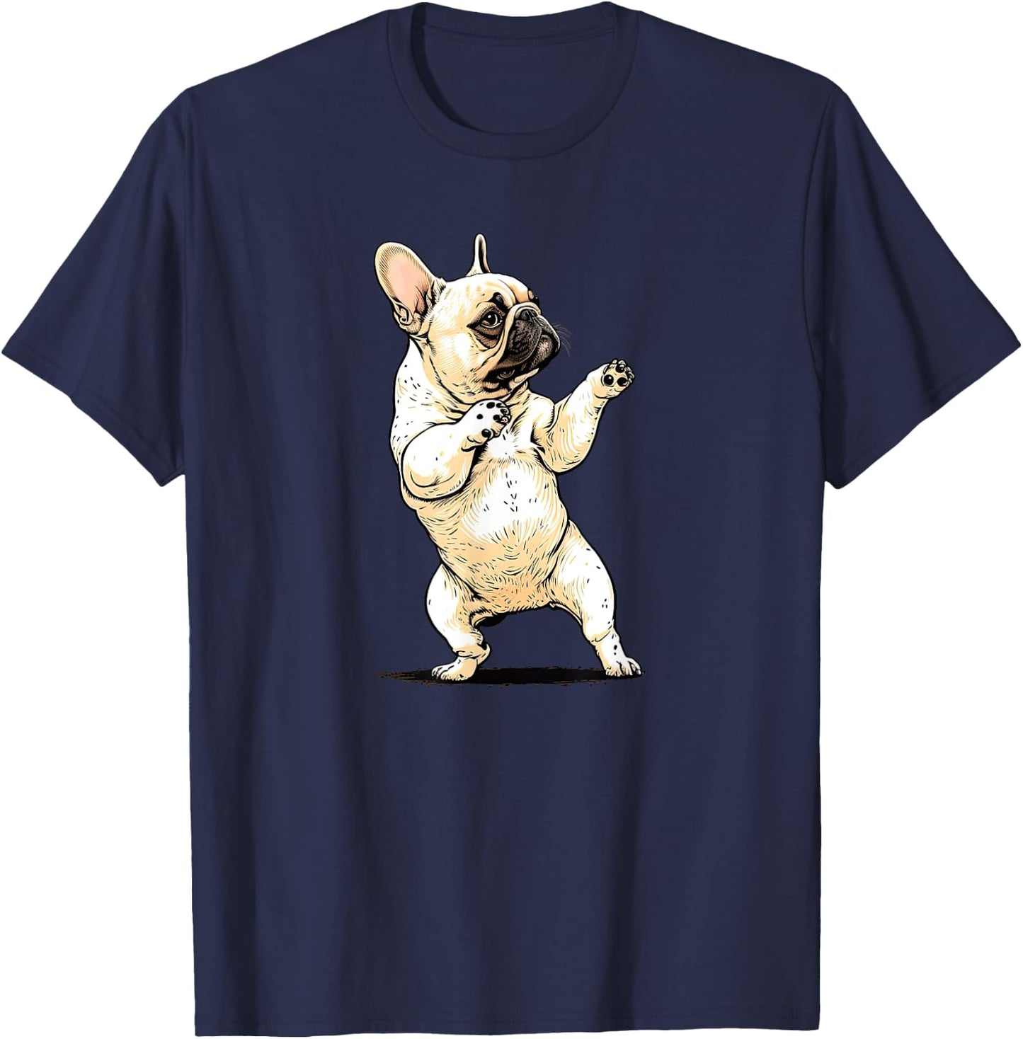 Funny French Bulldog Frenchie Dancing Dabbing The Dab Women Girls Kids T-Shirt - T-Shirt | Navy