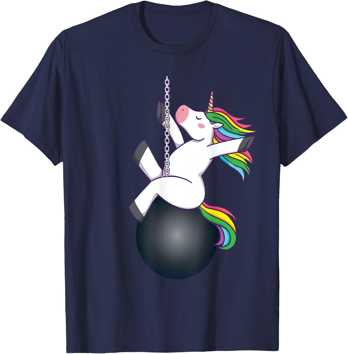Funny unicorn wrecking ball saying T-Shirt - T-Shirt | Navy