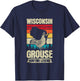Wisconsin Grouse Hunting Design for a Ruffed Grouse expert T-Shirt - T-Shirt | Navy