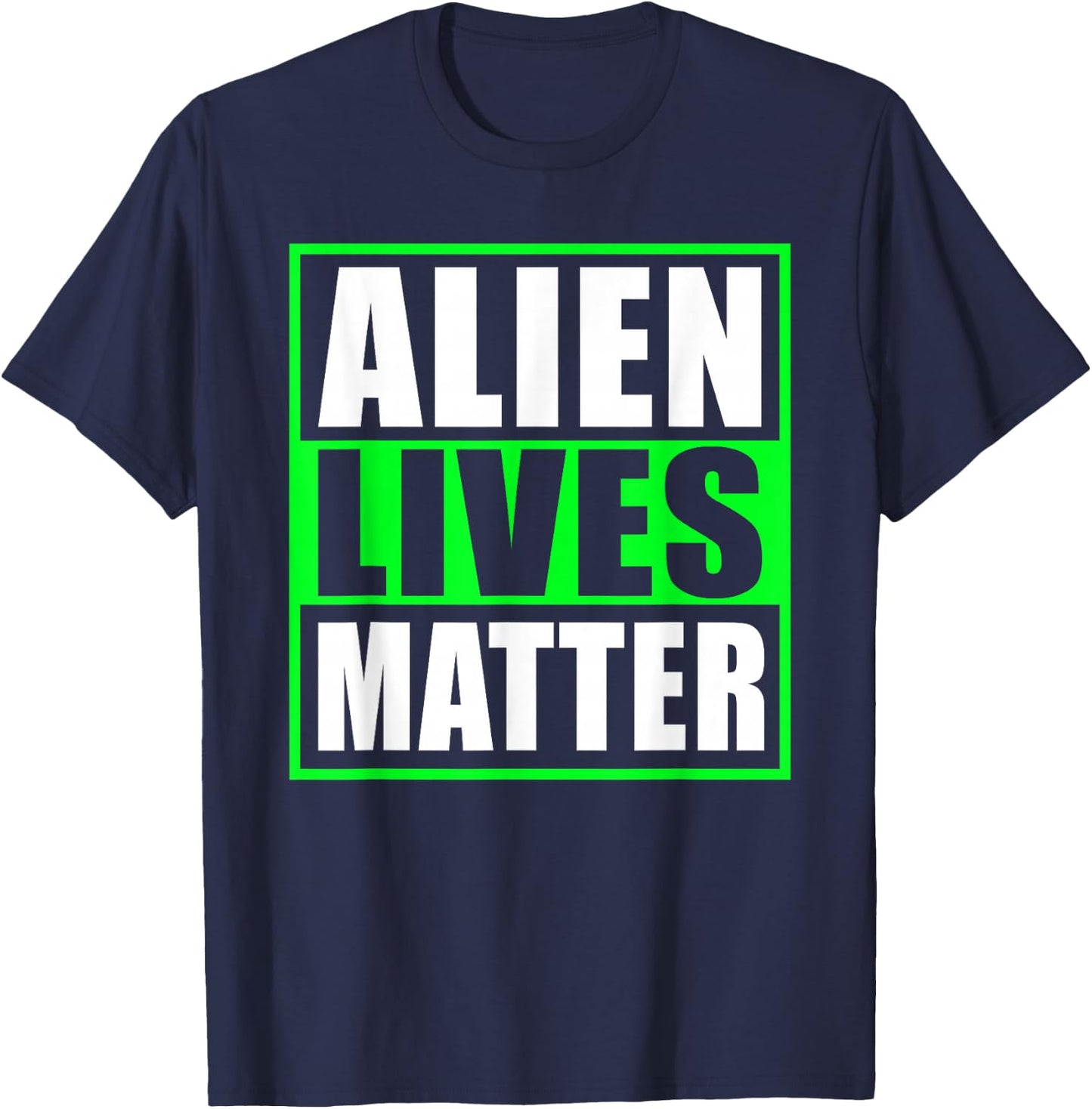 Alien Lives Matter UFO T-Shirt - T-Shirt | Navy