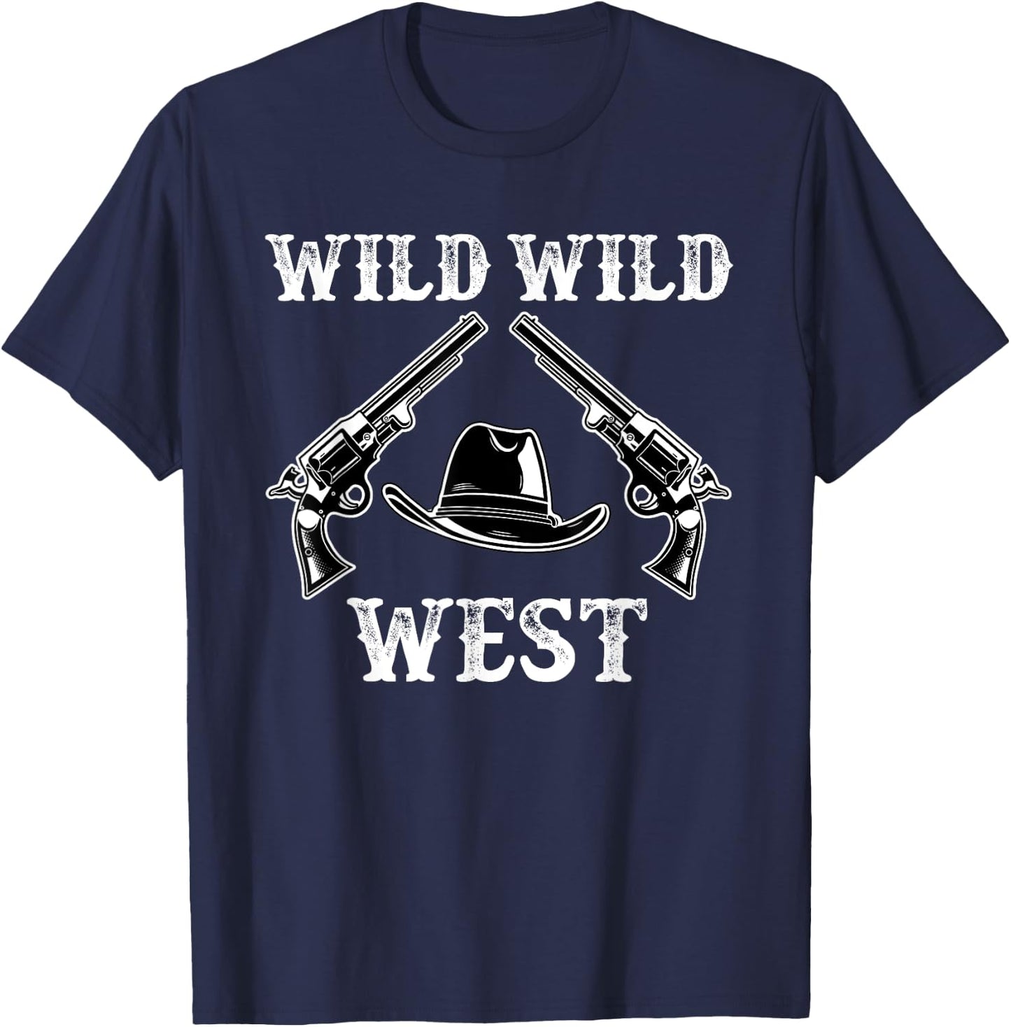 Great Cowboy Design Wild Wild West Western Country Fan T-Shirt - T-Shirt | Navy