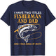 2 Titles Fisherman Dad Bass Fishing Fathers Day Daddy Men T-Shirt - T-Shirt | Navy