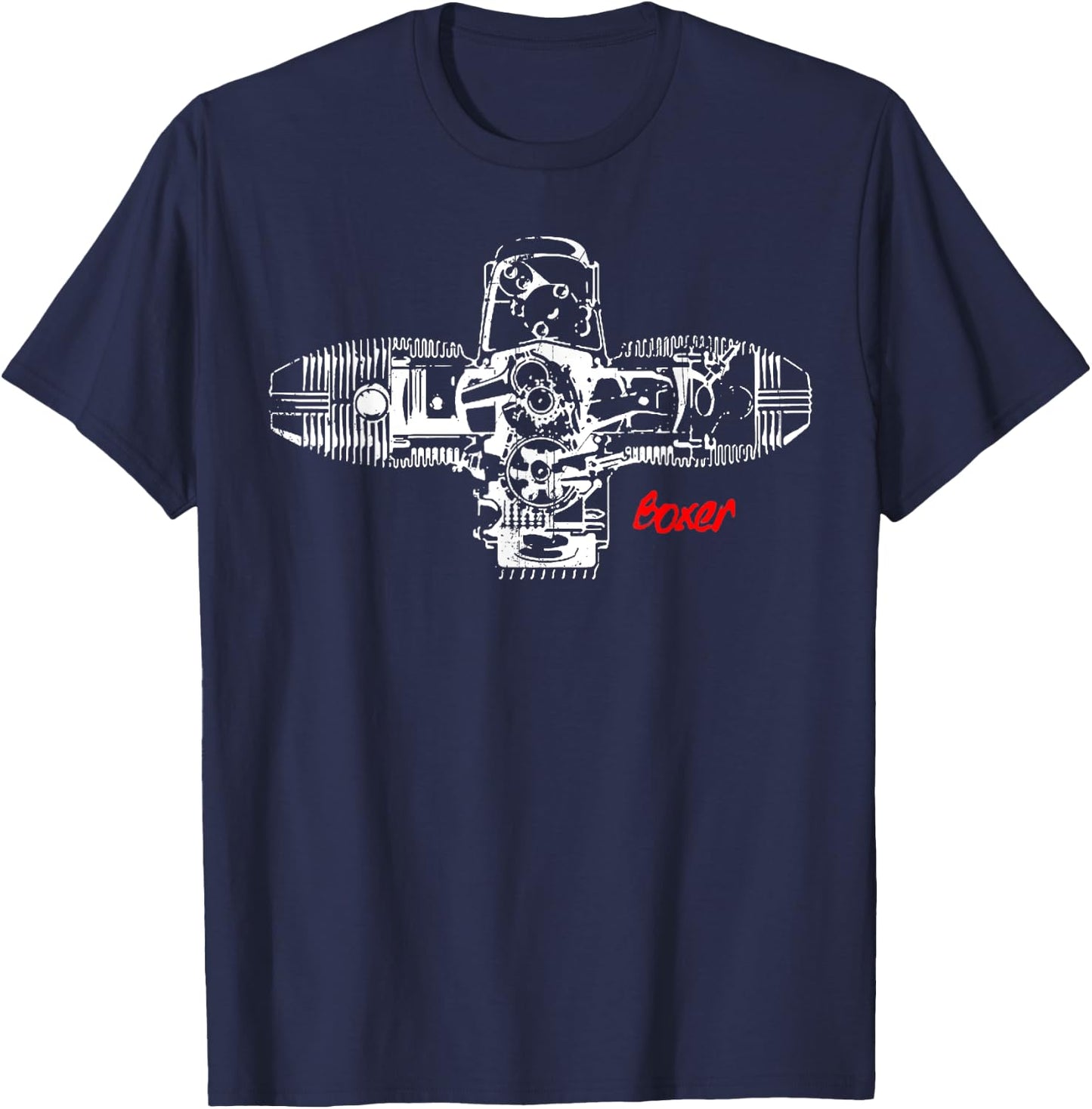 Vintage Boxer LASER Flat Engine Motorcycles T-Shirt - T-Shirt | Navy