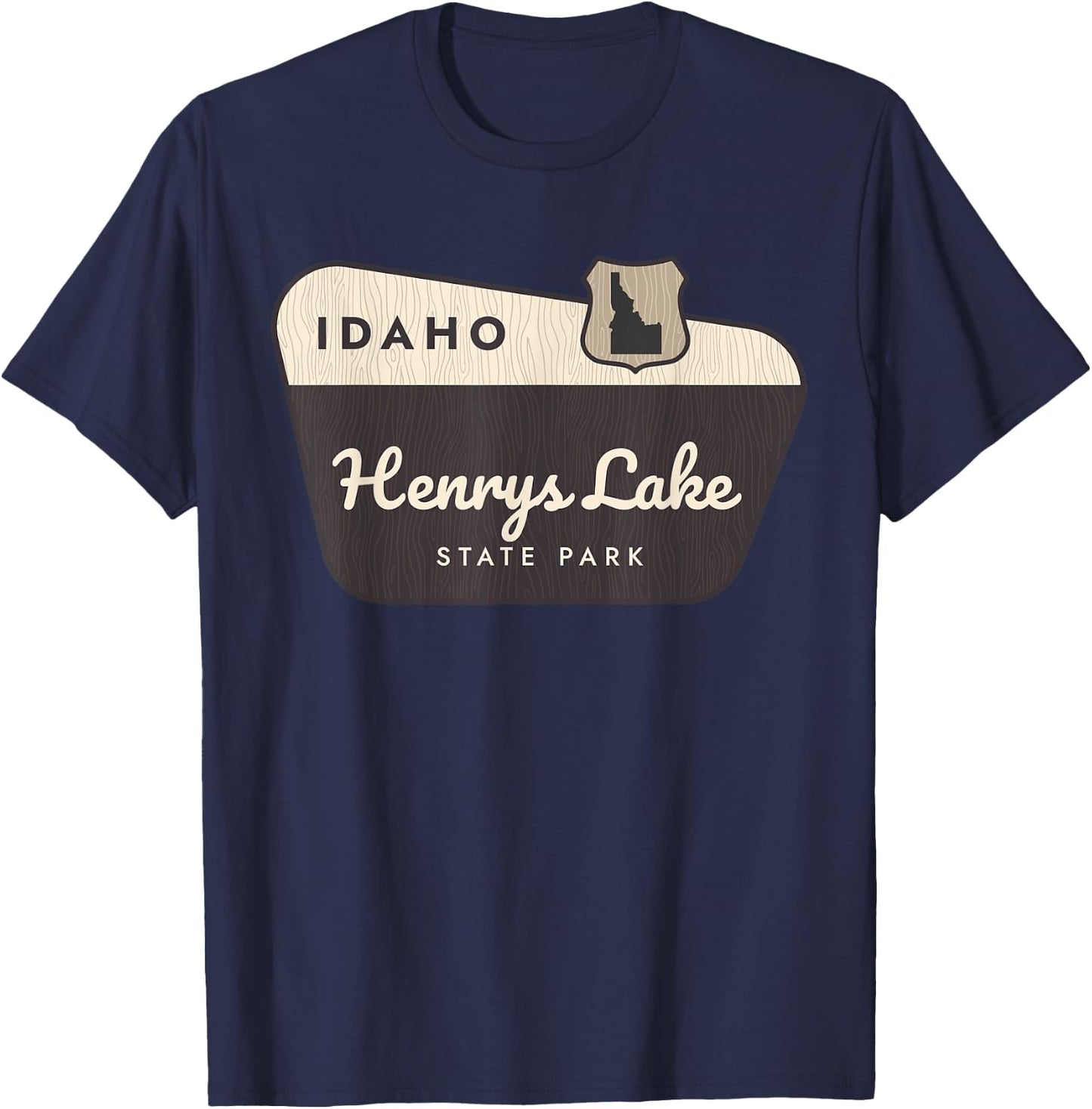 Henrys Lake State Park Idaho Welcome Sign Vacation T-Shirt - T-Shirt | Navy