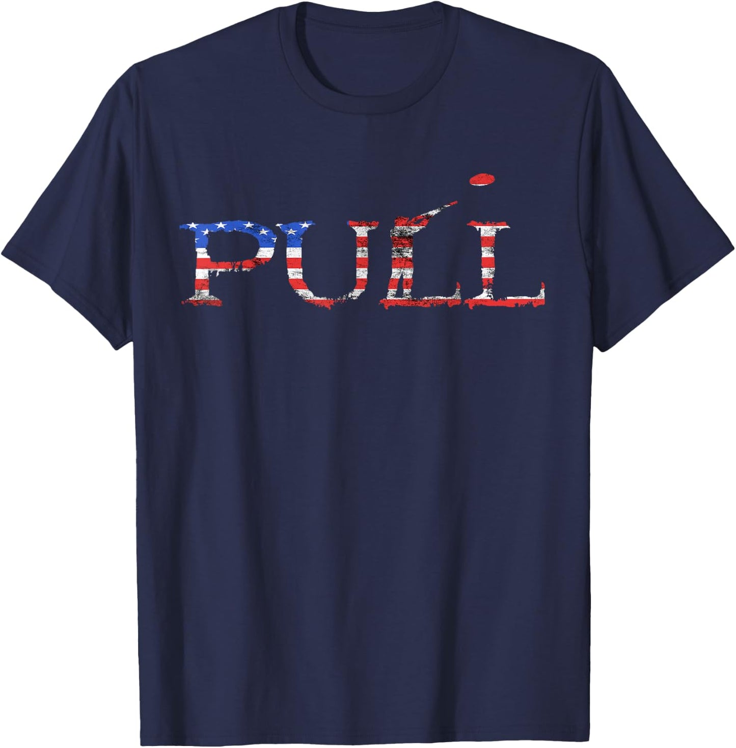 Skeet Trap Clay Patriotic Pull Shooter USA American Flag T-Shirt - T-Shirt | Navy
