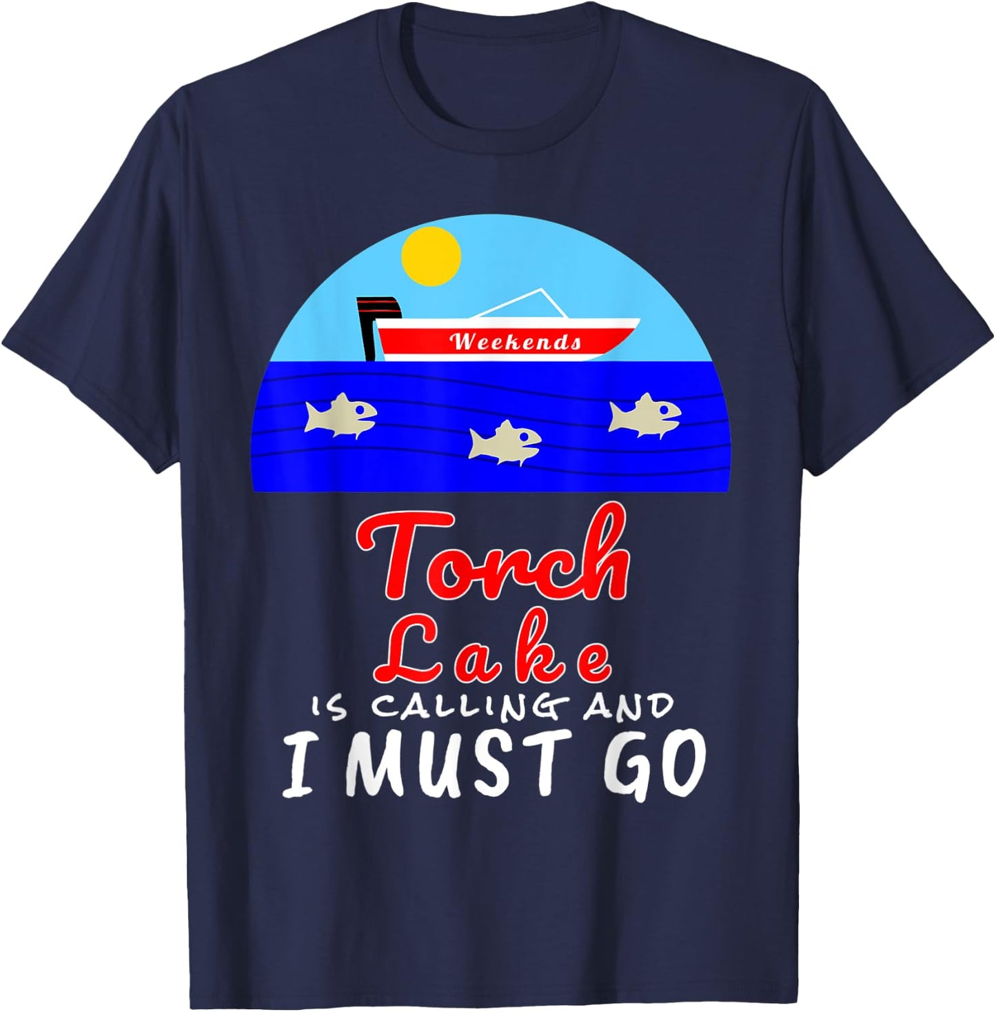 Torch Lake Michigan Shirt Souvenir T-Shirt - T-Shirt | Navy