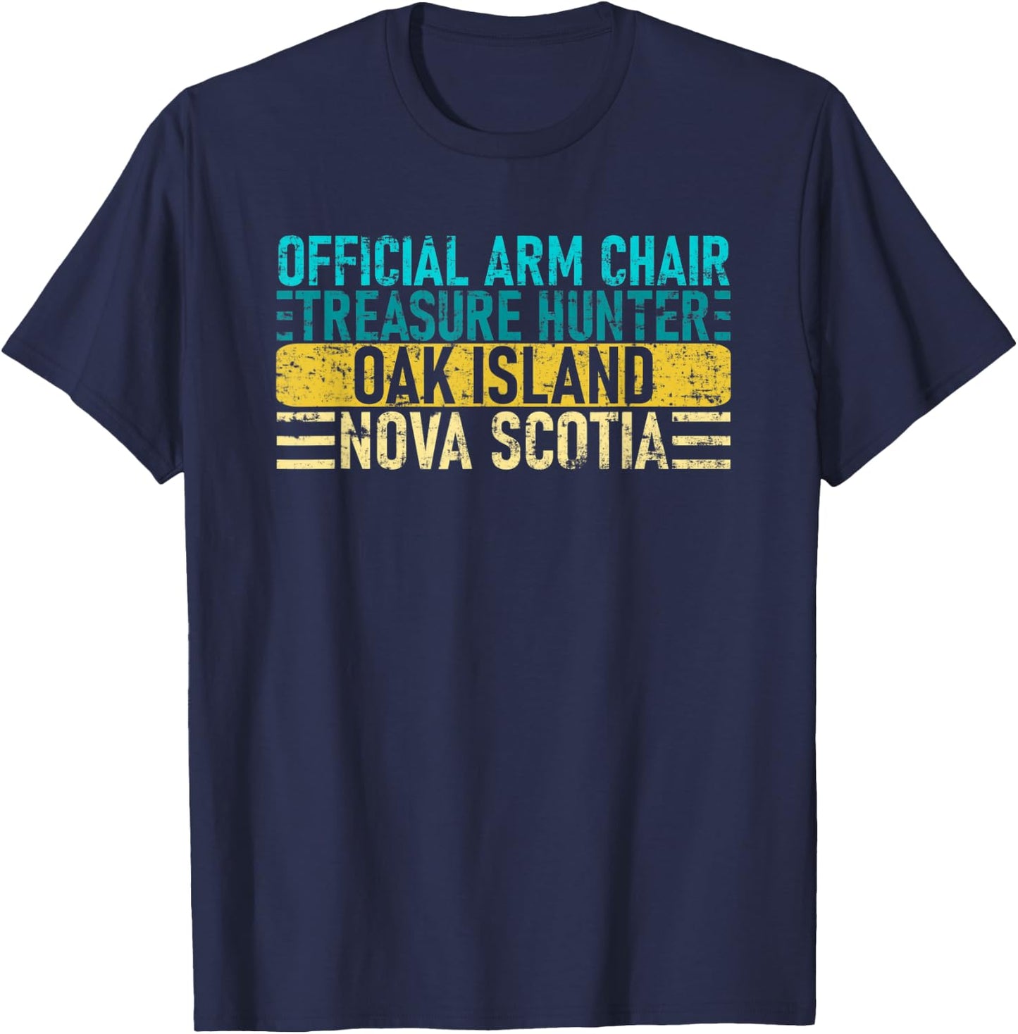 Official Arm Chair Treasure Hunter - Nova Scotia Oak Island T-Shirt - T-Shirt | Navy
