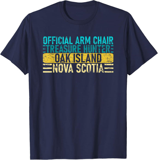 Official Arm Chair Treasure Hunter - Nova Scotia Oak Island T-Shirt - T-Shirt | Navy
