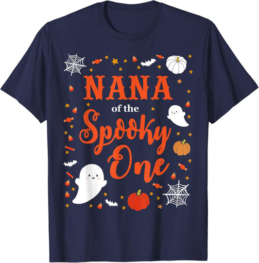 Nana Halloween 1st Birthday Matching Family Spooky One T-Shirt - T-Shirt | Navy