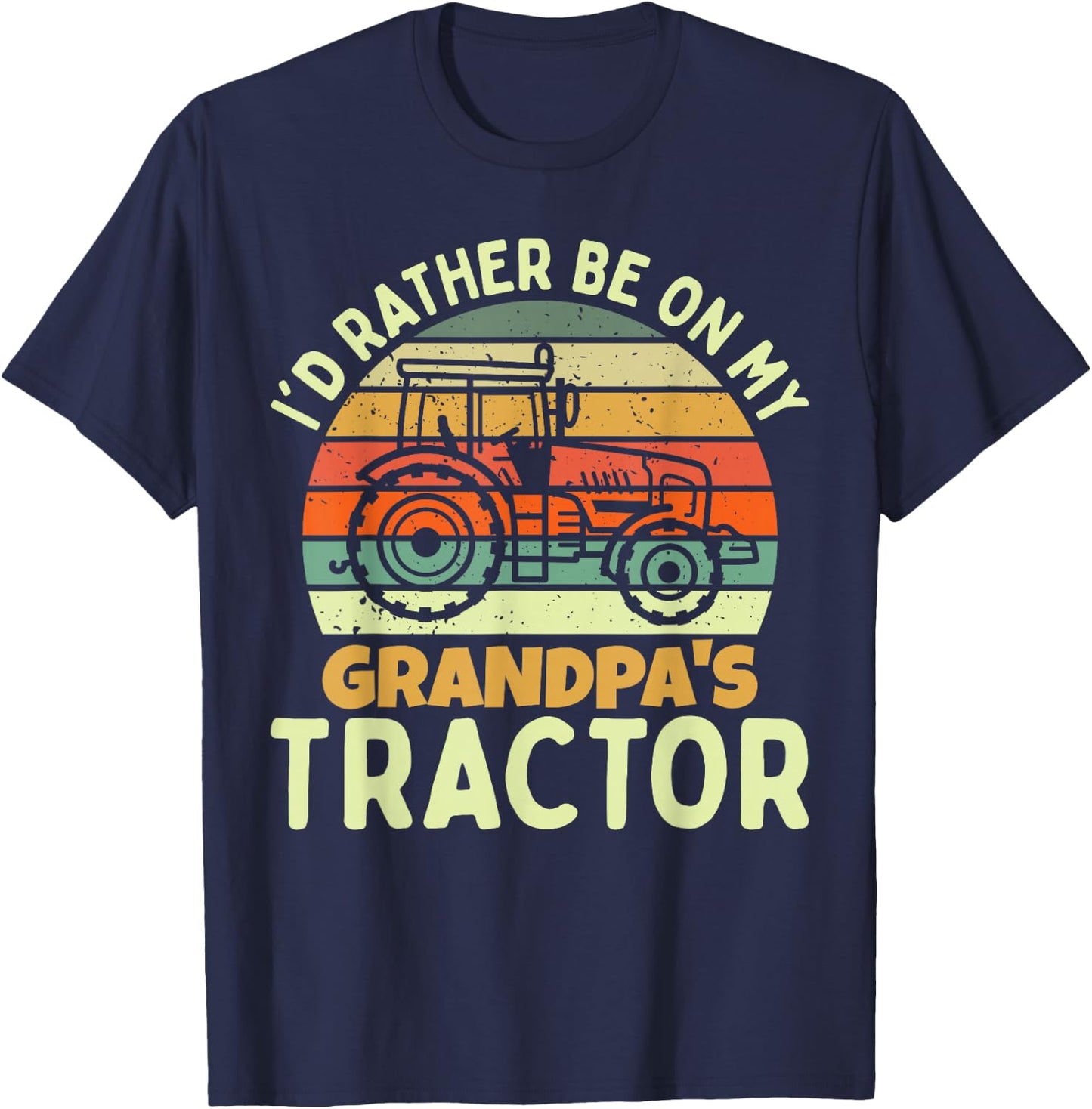 Funny Farmer Kids Farm Tractor T-Shirt - T-Shirt | Navy