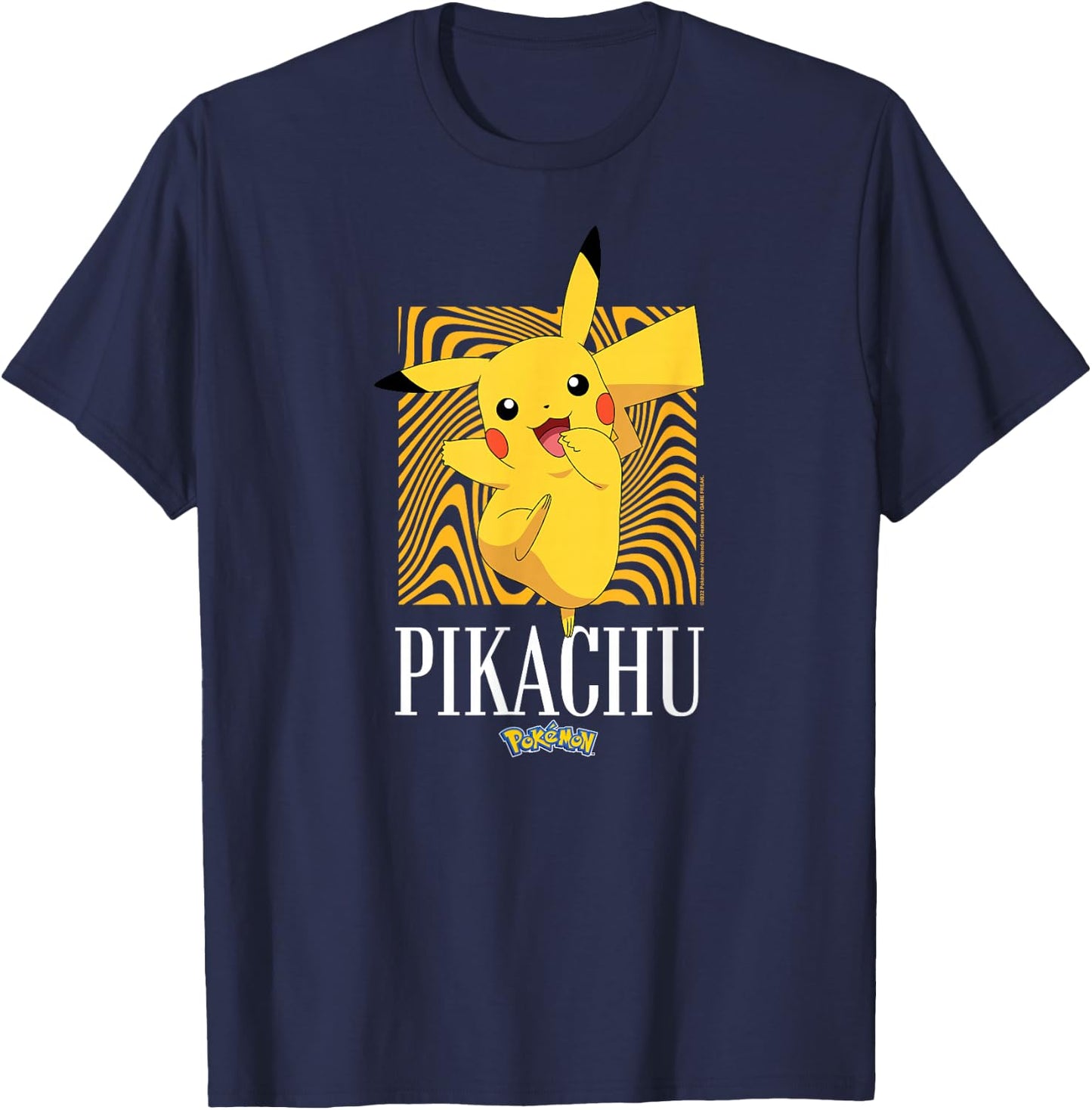 Pokémon - Pikachu Abstract Background T-Shirt - T-Shirt | Navy