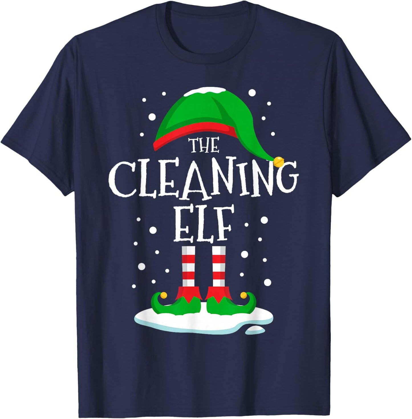 The Cleaning Elf Christmas Family Matching Xmas Group Funny T-Shirt - T-Shirt | Navy
