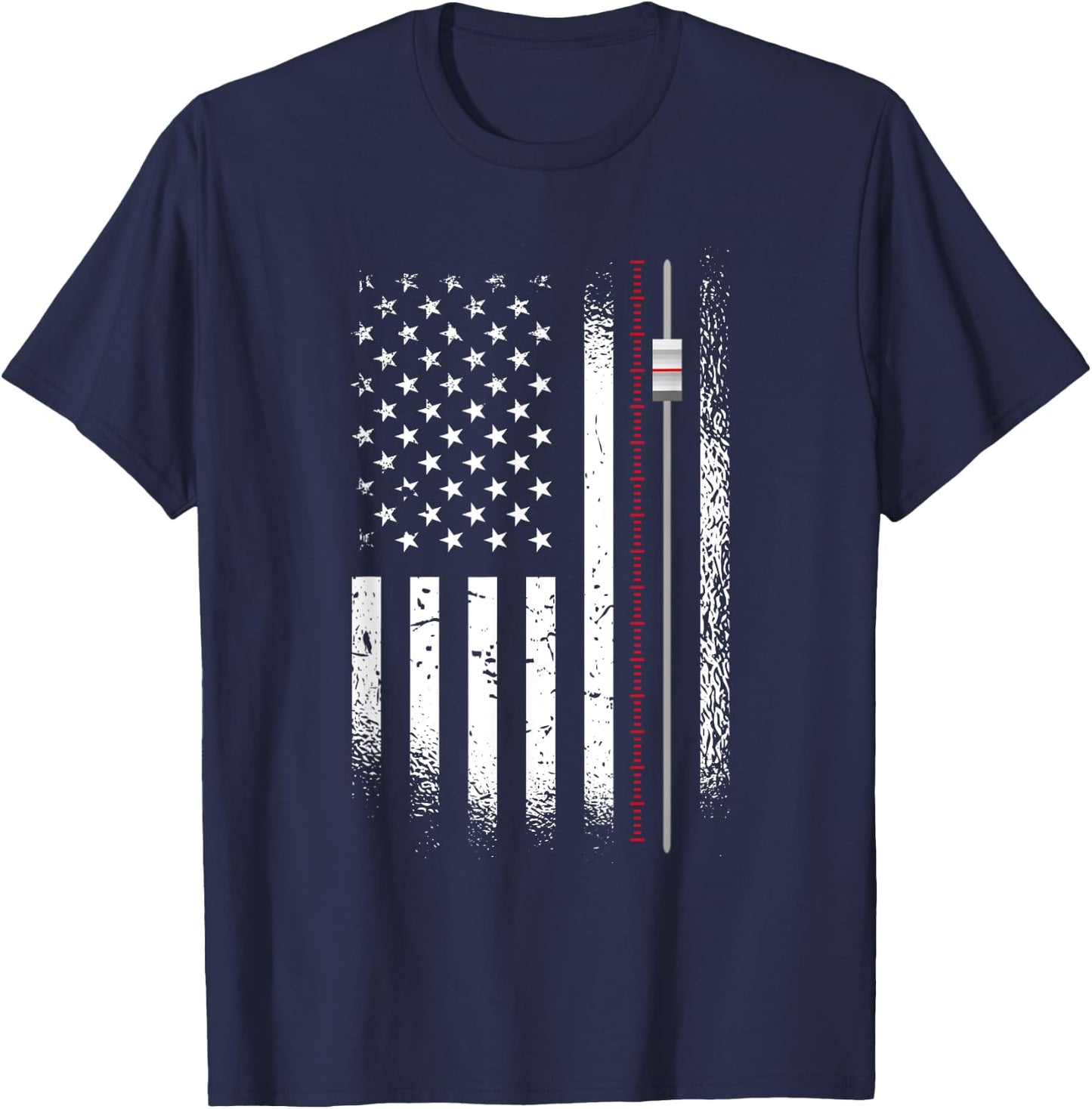 Us Flag Sound Guy - American Audio Engineer T-Shirt - T-Shirt | Navy