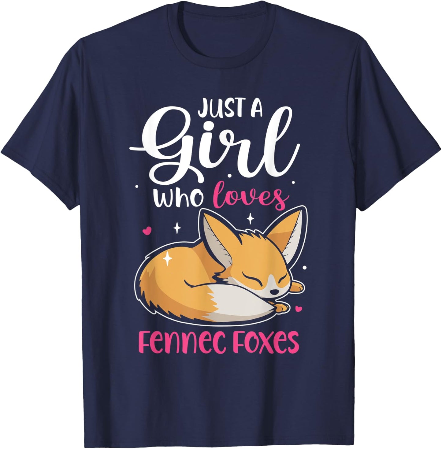 Women Loves Wildlife Animals Nature Forest Fennec Foxes T-Shirt - T-Shirt | Navy