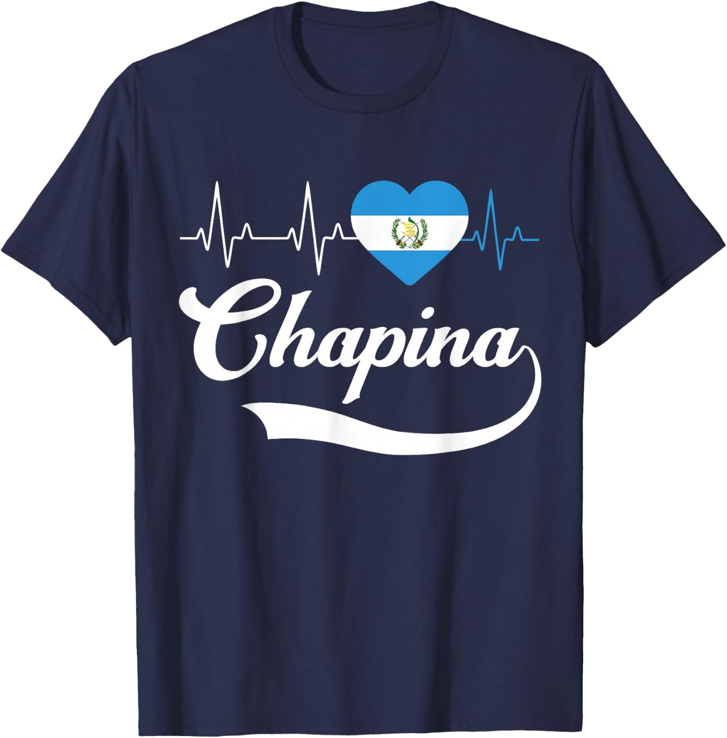 Guatemalan Flag Girl Women Guatemala Chapina Camiseta Slang T-Shirt - T-Shirt | Navy