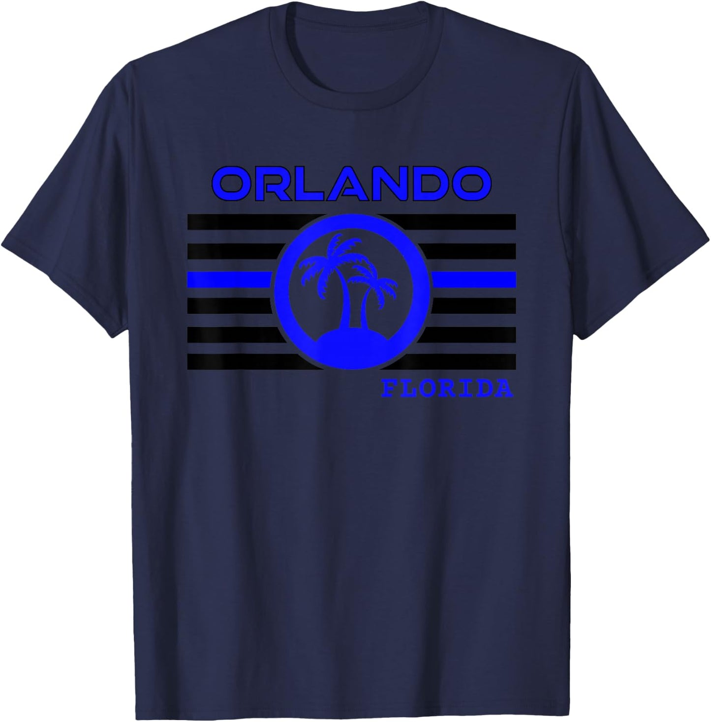 Orlando Cop Florida Police Sheriff Thin Blue Line USA Flag T-Shirt - T-Shirt | Navy