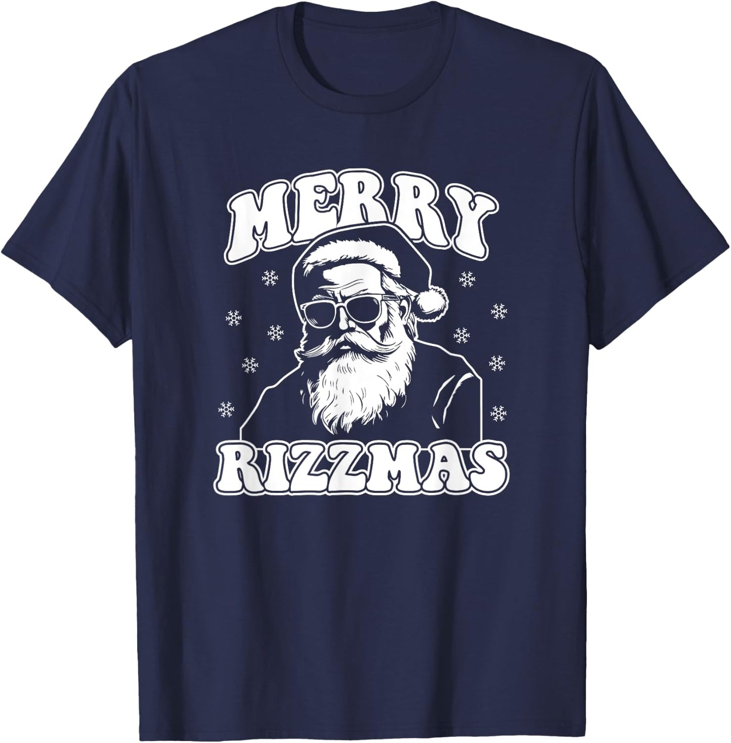 Merry Rizzmas Funny Christmas Rizz Santa Claus Rizzler T-Shirt - T-Shirt | Navy