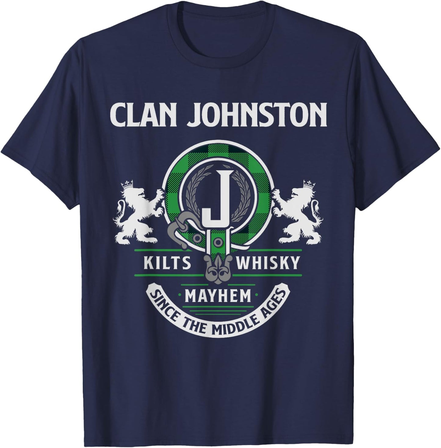 Clan Johnston Scottish Surname Family Highland Games T-Shirt - T-Shirt | Navy