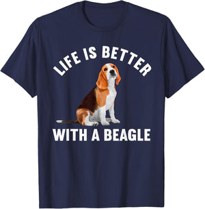 Funny Beagle Design Women Kids Beagle Dog Lovers T-Shirt - T-Shirt | Navy