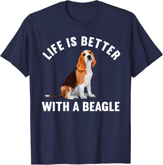 Funny Beagle Design Women Kids Beagle Dog Lovers T-Shirt - T-Shirt | Navy