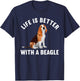 Funny Beagle Design Women Kids Beagle Dog Lovers T-Shirt - T-Shirt | Navy