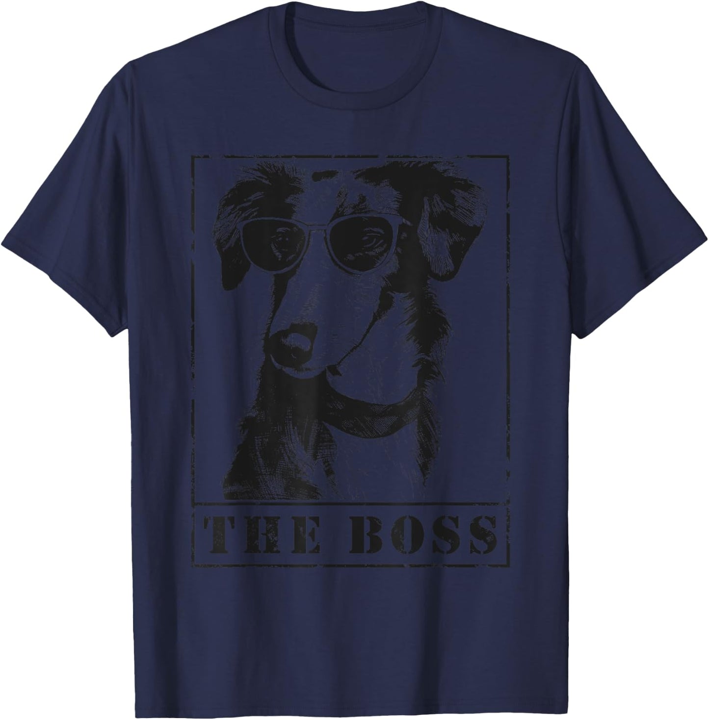 The Funny Silken Windhound Boss Mom Dad Dog Lover T-Shirt - T-Shirt | Navy