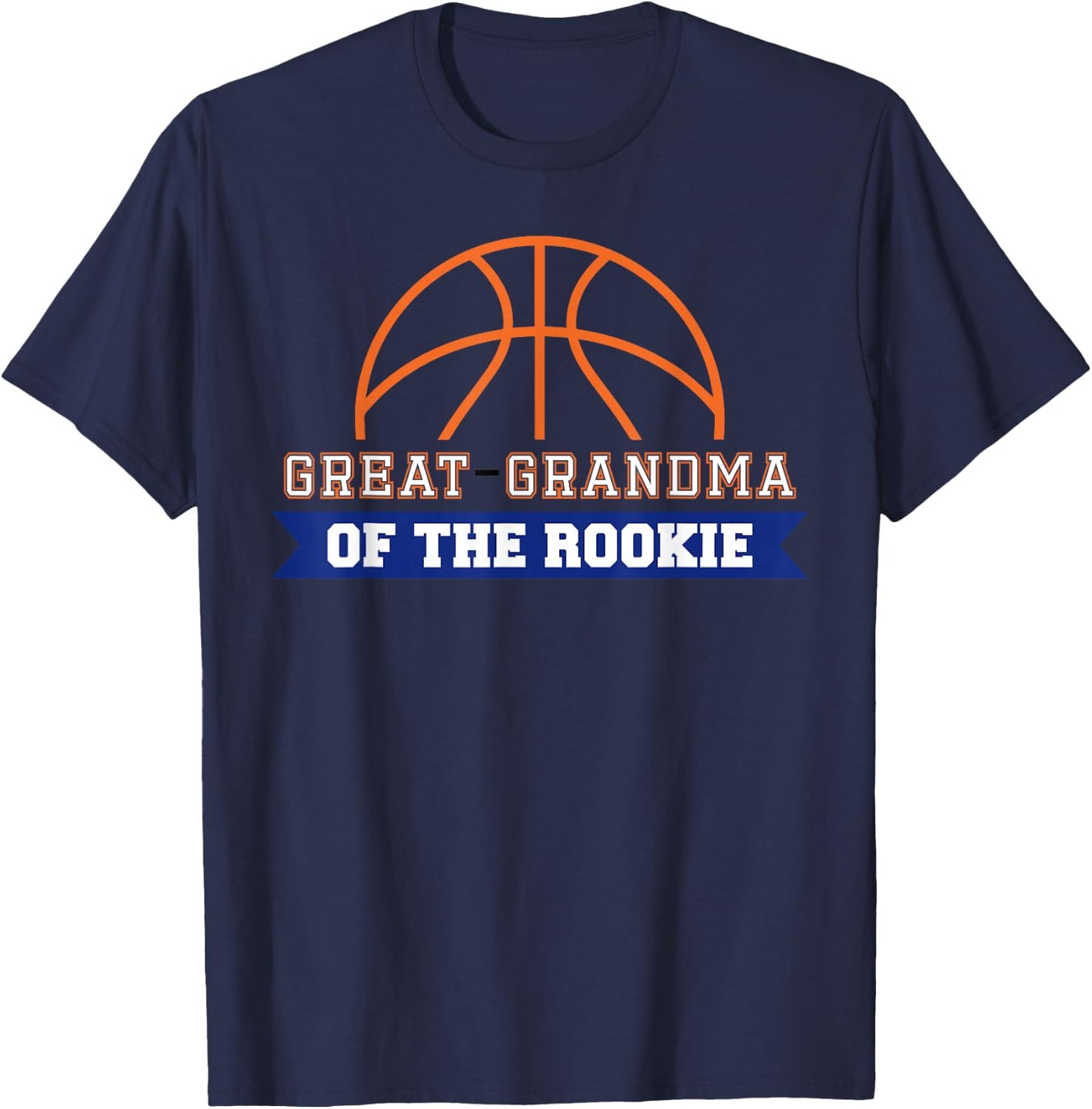Great-Grandma of Rookie 1st Birthday Basketball Theme T-Shirt - T-Shirt | Navy