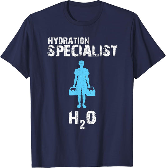 Hydration Specialist Team Manager Football Hydrated Waterboy T-Shirt - T-Shirt | Navy