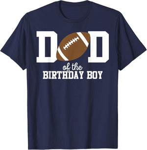 Dad of The Birthday Boy Football Lover First Birthday Party T-Shirt - T-Shirt | Navy