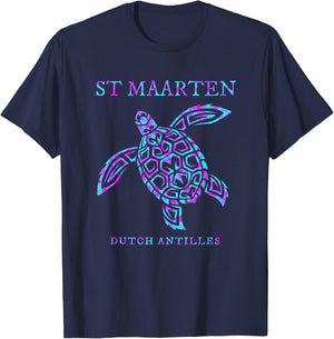 St. Maarten Sea Turtle Boys Girls Vacation Souvenir T-Shirt - T-Shirt | Navy