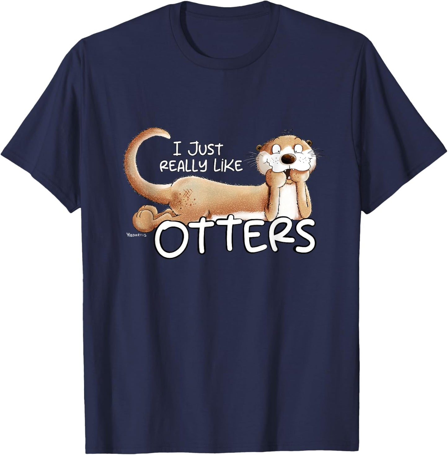 I Just Really Like Otters For Sea Otter Lover T-Shirt - T-Shirt | Navy