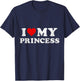Red Heart Accessory I Love My Princess T-Shirt - T-Shirt | Navy