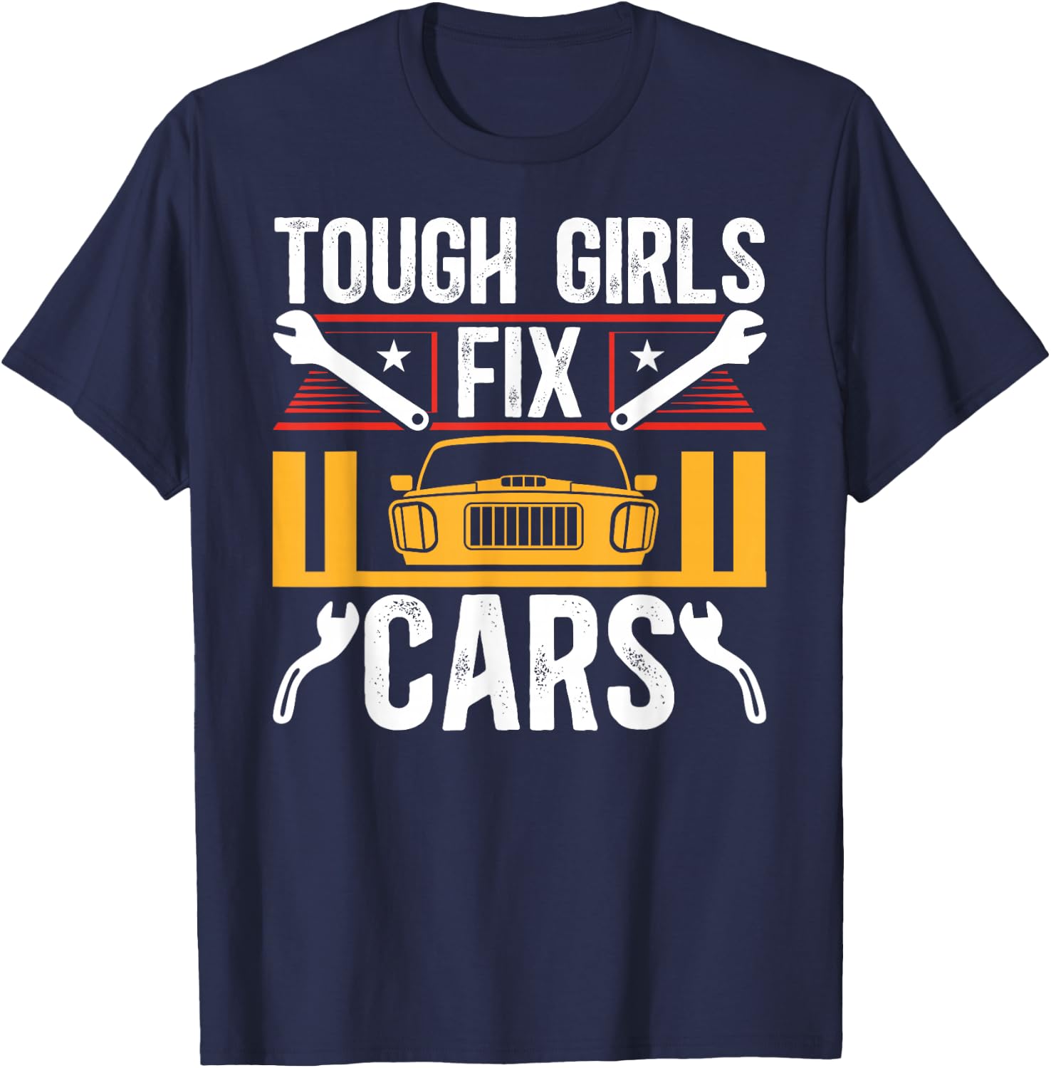 Tough Girls Fix Cars Female Mechanic Women Mechanics Girl T-Shirt - T-Shirt | Navy