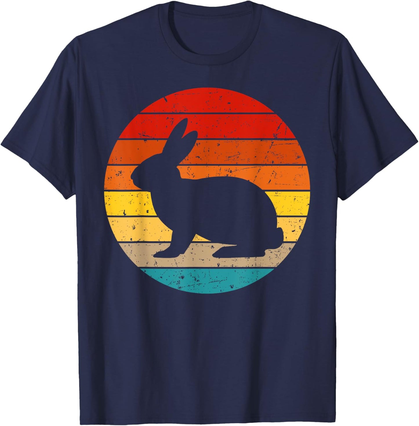 Funny Vintage Rabbit Designs For Kids Men Women Hare Pet T-Shirt - T-Shirt | Navy