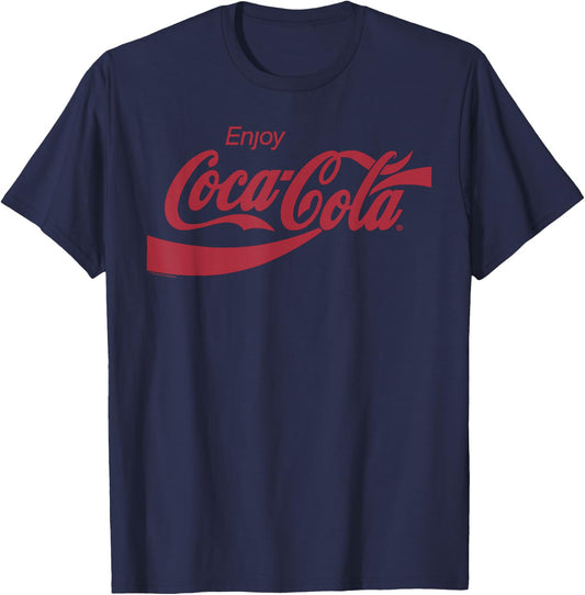 Coca-Cola Enjoy - -Adults, Black, Small, Short Sleeve T-Shirt - T-Shirt | Navy