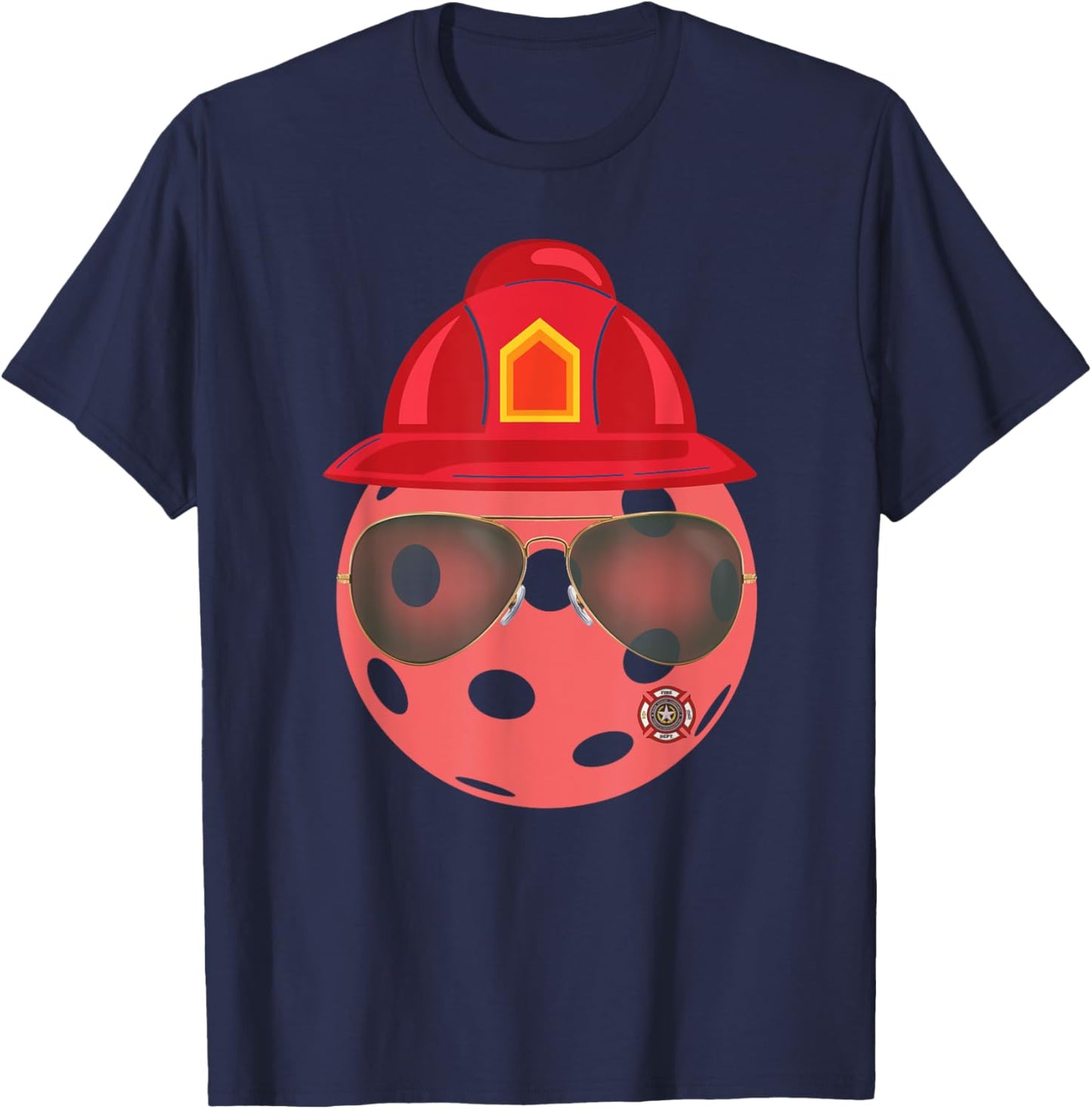 Funny Firefighter Fireman Pickleball Lover Player Coach T-Shirt - T-Shirt | Navy