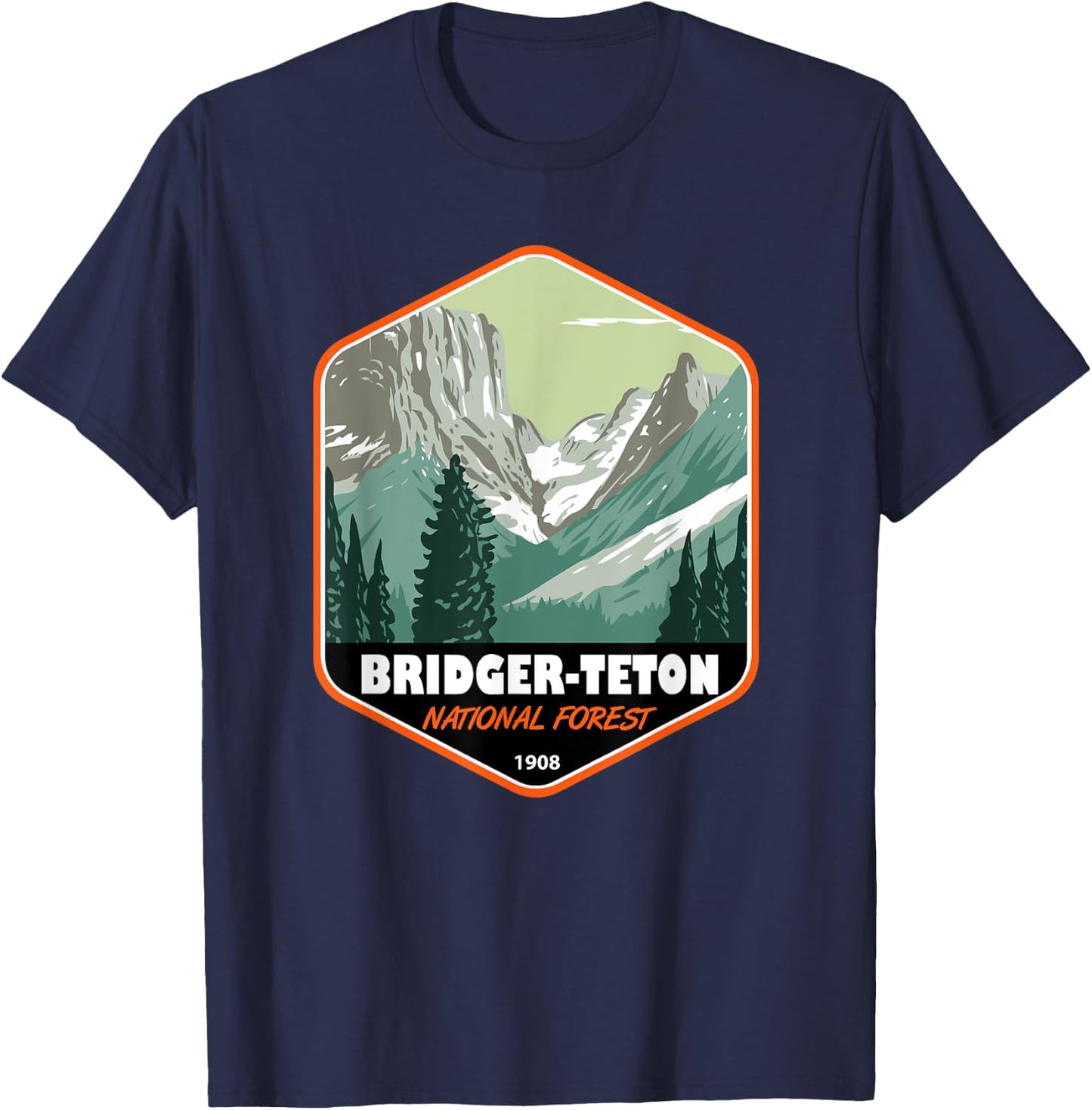 Bridger Teton National Forest Continental Divide Badge T-Shirt - T-Shirt | Navy