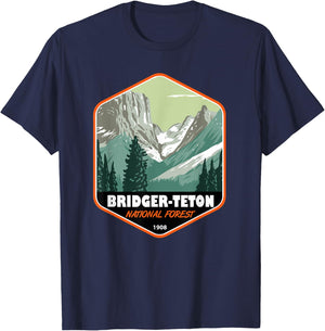 Bridger Teton National Forest Continental Divide Badge T-Shirt - T-Shirt | Navy
